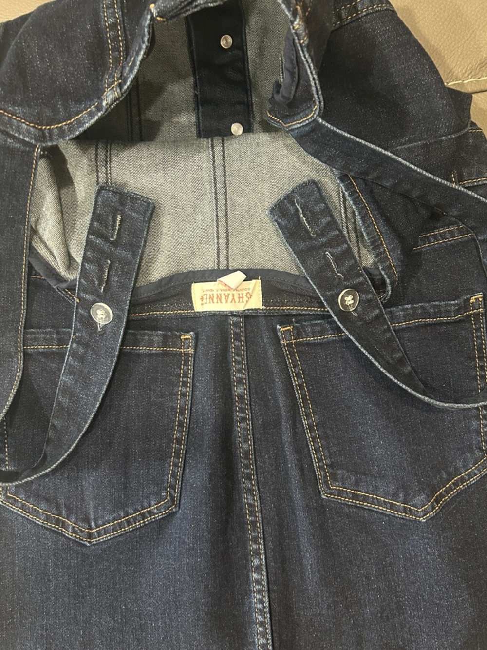 Shyanne Dark Blue Denim Button-Front Women's Denim Jean Dress size S - Picture 7 of 7